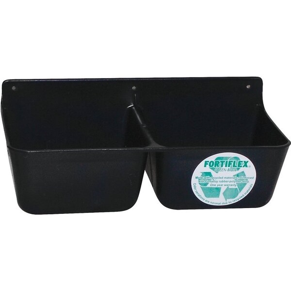 Fortex Fortiflex Mineral Feeder, 1.75 qt Volume, 2-Compartment, Polyethylene/Rubber, Black - MF2BX