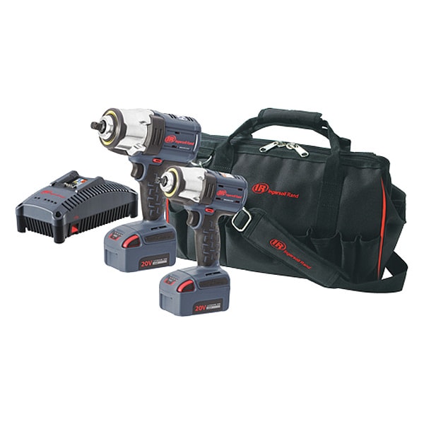 Ingersoll-Rand 20V Cordless Impact Wrench Combo Kit, 1/2" W7152, 3/8" W5133 - IQV20-K201