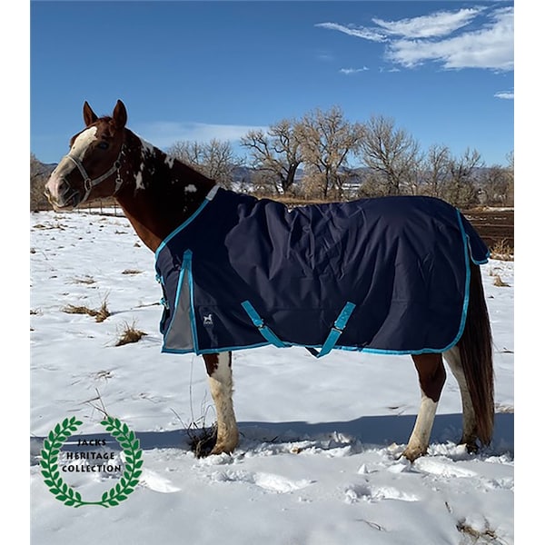 Jacks Heritage Collection Kratos Turnout Blanket 1200 Denier with 350gm Lining NAVY 78" - 4301-NV-78