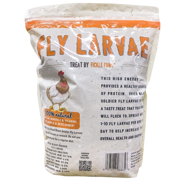 Fickle Fowl 30 oz Bags Black Soldier Fly Larvae for Chickens, Wild Birds, Ducks, and Small Pets, 3PK - 27077088960