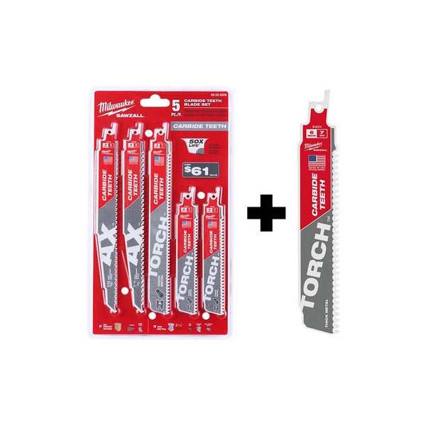 Milwaukee Tool Saw Blade Set/Reciprocating Saw Blade - 49-22-5505, 48-00-5201