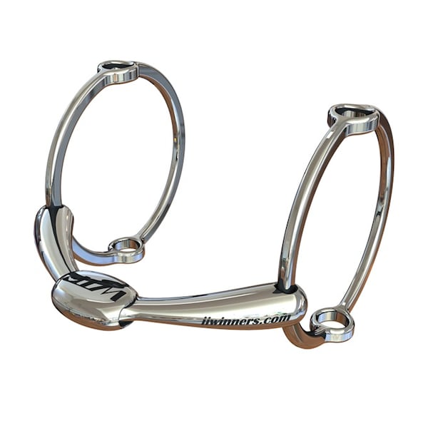 Winning Tongue Plate Polo Gag Bit with Normal Plate & 67mm Rings 5" - 3386-5