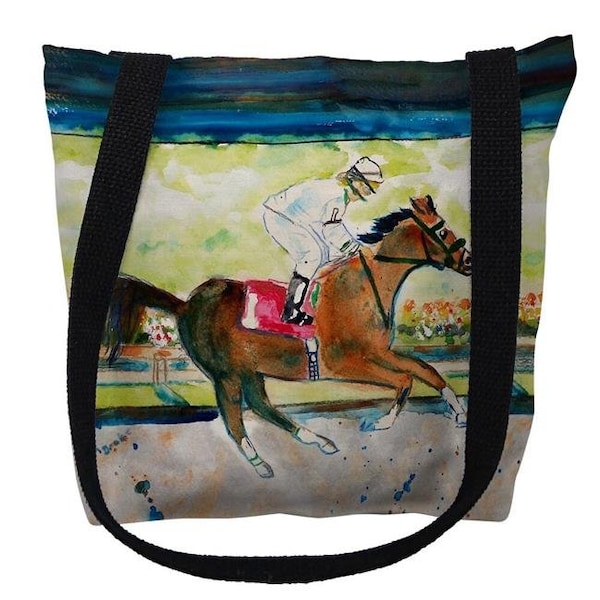 Betsy Drake Betsy Drake TY055M 16 x 16 in. Racing Horse Tote Bag - Medium - TY055M