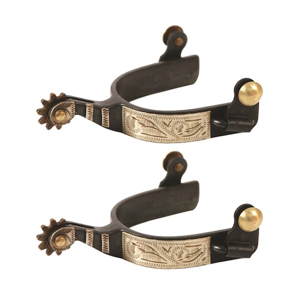 Jacks Imports Black Steel Roping Spurs MENS UNV - 10462-MEN