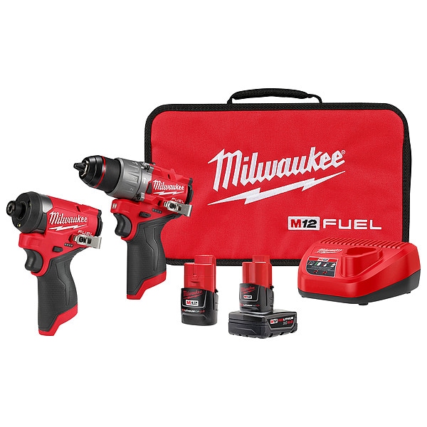 Milwaukee Tool Drill/Impact Driver Tool Combo Kit, 75pcs - 3497-22, 48-32-4098
