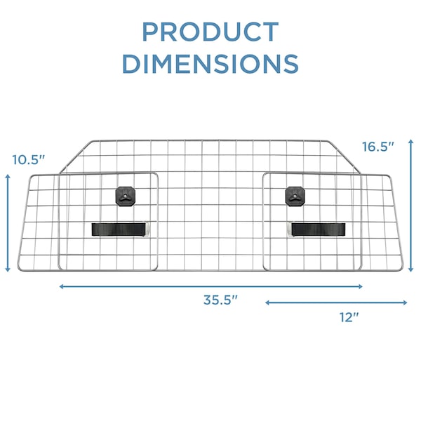 Jumbl Dog Barrier for SUV's, Cars & Vehicles, Heavy-Duty - Adjustable Pet Barrier, Universal Fit - JUMDBAR