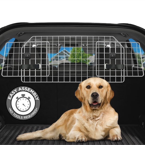 Jumbl Dog Barrier for SUV's, Cars & Vehicles, Heavy-Duty - Adjustable Pet Barrier, Universal Fit - JUMDBAR