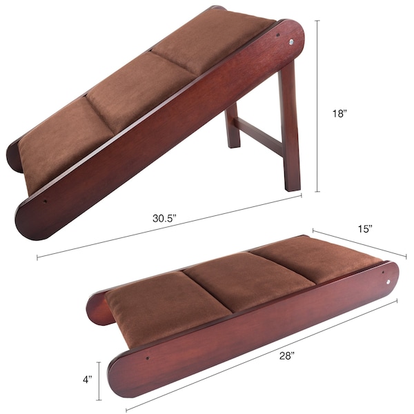 Pet Adobe Pet Adobe Folding Pet Ramp- Padded Inclined Transition For Dogs, Cats & Puppies Up to 80lbs (Brown) - 444559FET