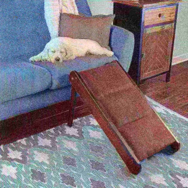 Pet Adobe Pet Adobe Folding Pet Ramp- Padded Inclined Transition For Dogs, Cats & Puppies Up to 80lbs (Brown) - 444559FET