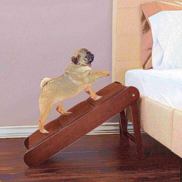 Pet Adobe Pet Adobe Folding Pet Ramp- Padded Inclined Transition For Dogs, Cats & Puppies Up to 80lbs (Brown) - 444559FET