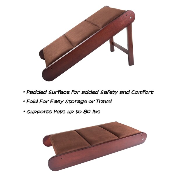 Pet Adobe Pet Adobe Folding Pet Ramp- Padded Inclined Transition For Dogs, Cats & Puppies Up to 80lbs (Brown) - 444559FET