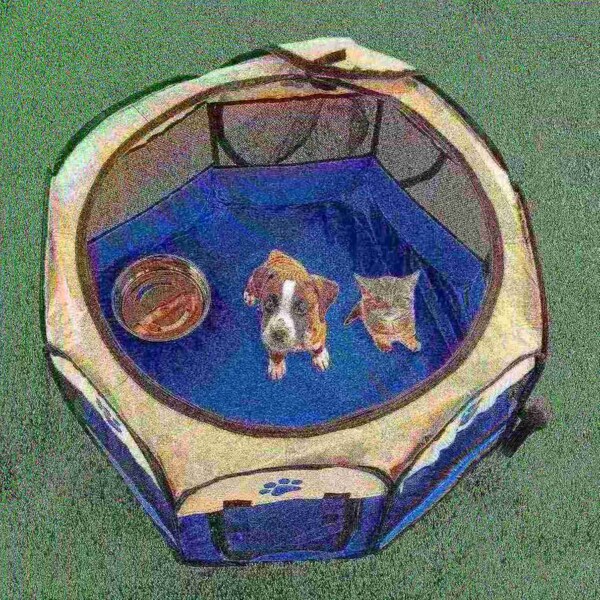 Pet Adobe Pet Adobe Pop-Up Playpen with Carrying Case, Indoor/Outdoor 26.5x 17, Dogs & Cats Blue - 819024AMG