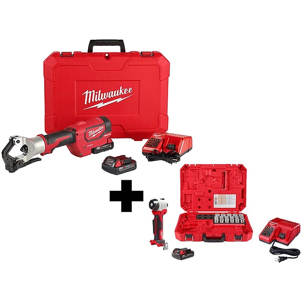 Milwaukee Tool M18 750 MCM Crimper Kit + Cable Stripper - 2877-22, 2935CU-21S