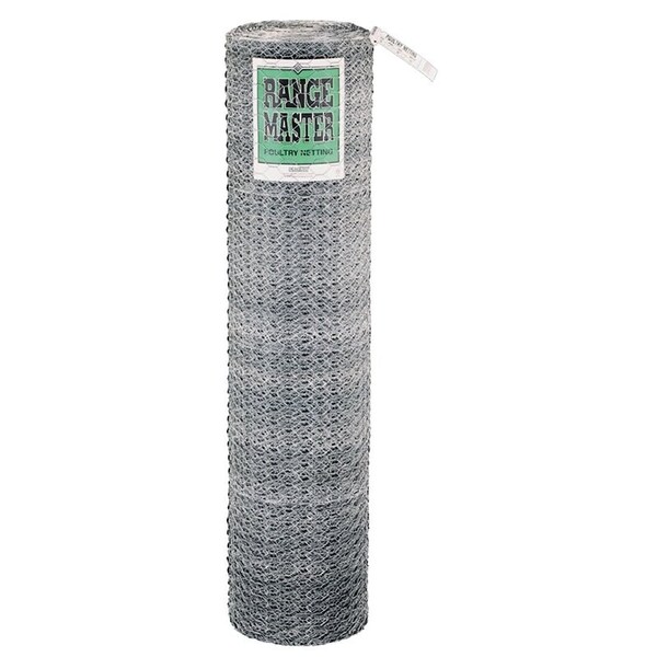 Rangemaster Rangemaster 5927 Poultry Net, 1 in Mesh, 150 ft L, 36 in W, 20 ga, Galvanized Steel - 6420