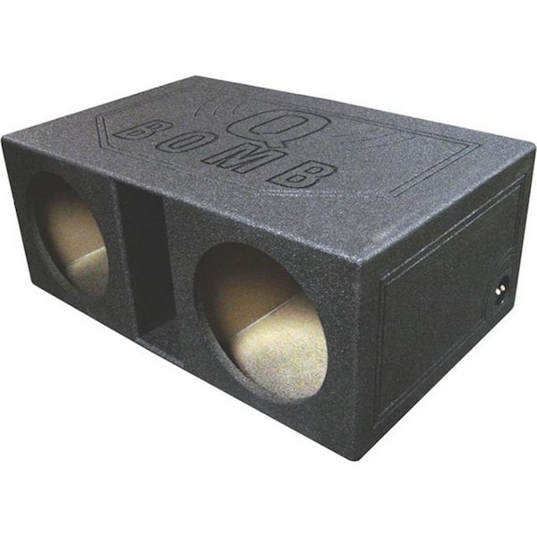 Q Power Empty Subwoofer Box 2 12 inch Slot Ported - QBOMB12VL