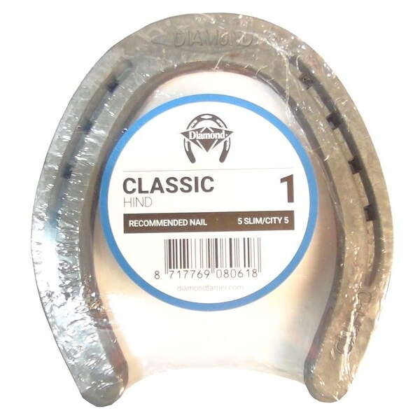 Diamond Farrier Hind Shoe, 1/4 in Thick, 1, Steel - 1HINDPR