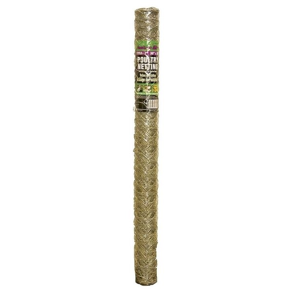 Jackson Wire Jackson Wire 12 02 19 16 Poultry Hex Netting, 2 in Mesh, 25 ft L, 36 in W, 20 ga - 12021916