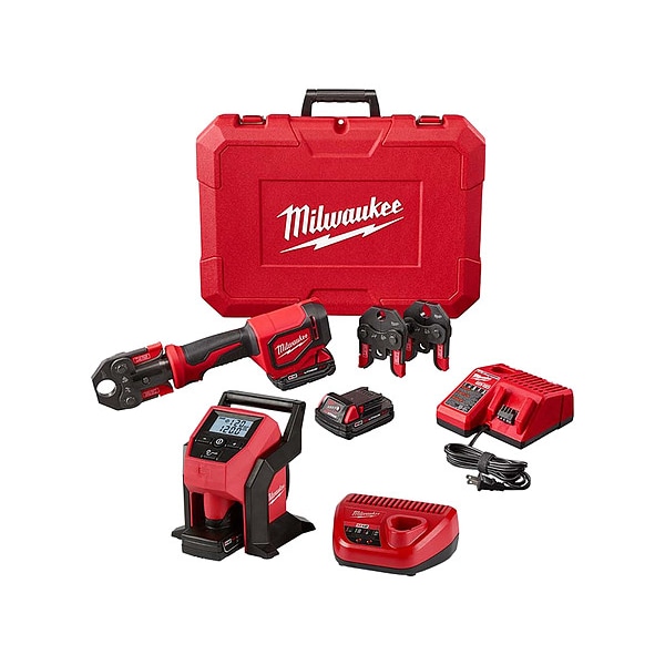 Milwaukee Tool M18 Press Tool Kit + M12 Inflator kit - 2674-22C, 2475-21XC