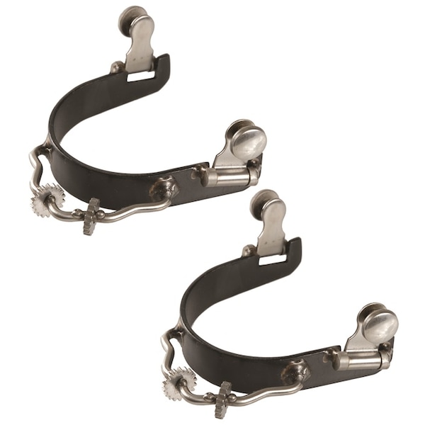 Jacks Imports Black Steel Bumper Spurs with Rowel - 1251
