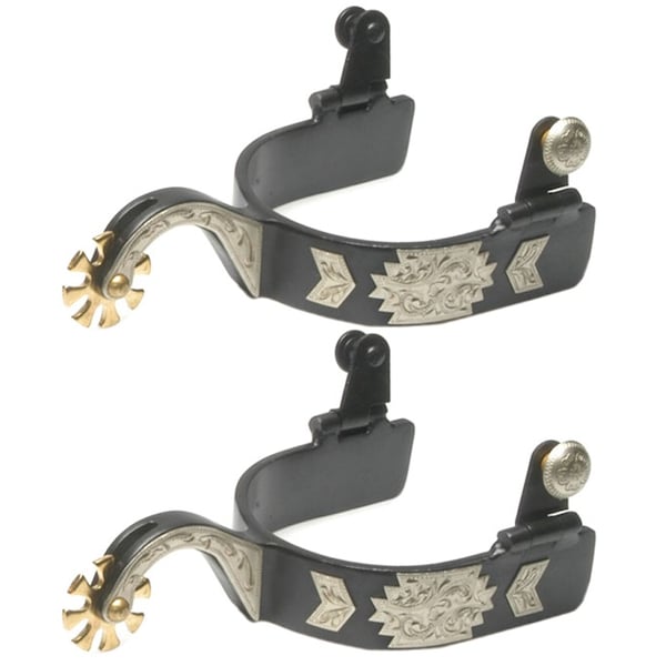 Jacks Imports Black Steel Gooseneck Spurs - 11118
