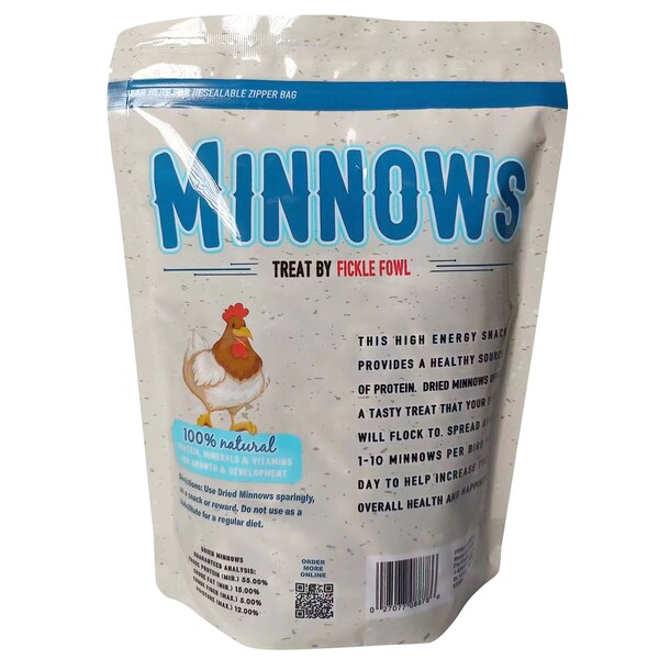Fickle Fowl 10 oz Bag Dried Minnows for Chickens, Wild Birds, Ducks, and Small Pets, 6PK - 27077088946
