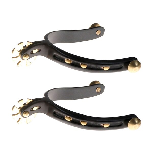 Jacks Imports Black Steel Spurs with Horseshoe Band - 11078