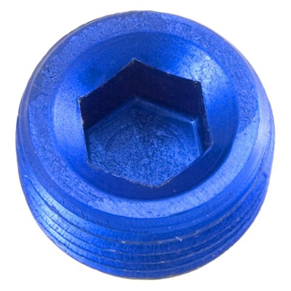 Red Horse Performance 08AN NPT Hex Head Pipe Plug - Blue - RHP932-08-1