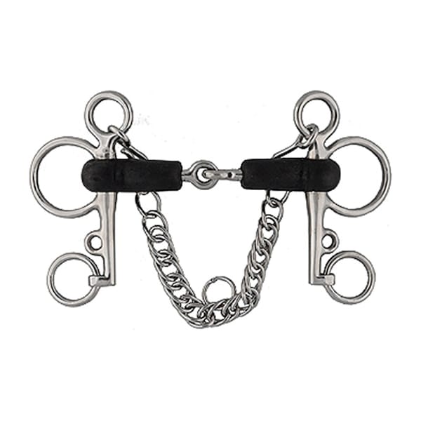 Jacks Imports Stainless Steel Rubber Mouth Pelham Bit 4-1/2" - 212501R-4-1/2