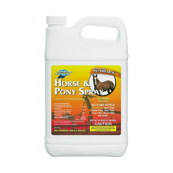 Gordons Horse and Pony Insect Spray, Liquid, Amber, Perfumed, 1 gal - 9671072