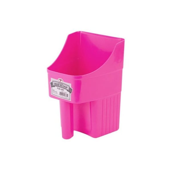 American Distribution & Mfg 3QT Hot PNK Feed Scoop - 153850