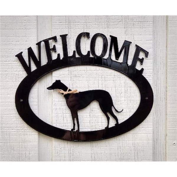 The Lazy Scroll The Lazy Scroll greyhoundwelcome Greyhound Metal Welcome Sign - GREYHOUNDWELCOME