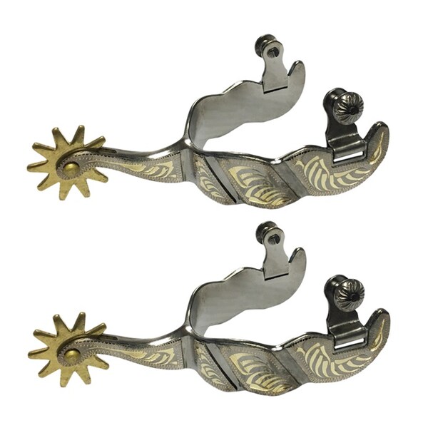 Jacks Imports Midnight Blue Steel Silver Roping Spurs - 11108