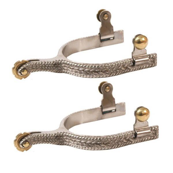 Jacks Imports Stainless Steel Rope Design Spurs - 10464
