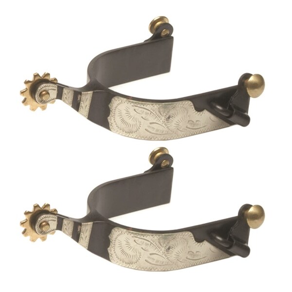 Jacks Imports Black Steel Roping Spurs - 11043