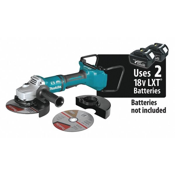 Makita Angle Grinder, 36V DC, 7 in Wheel Dia. - XAG12Z1
