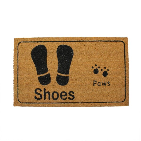 Gordon Companies 18 x 30 in. Shoes with Paws Door MatBeige & Black - 33841584