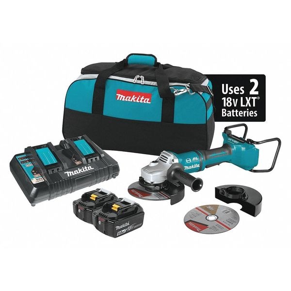 Makita Angle Grinder Kit, 36V DC, 7 in Wheel Dia. - XAG12PT1