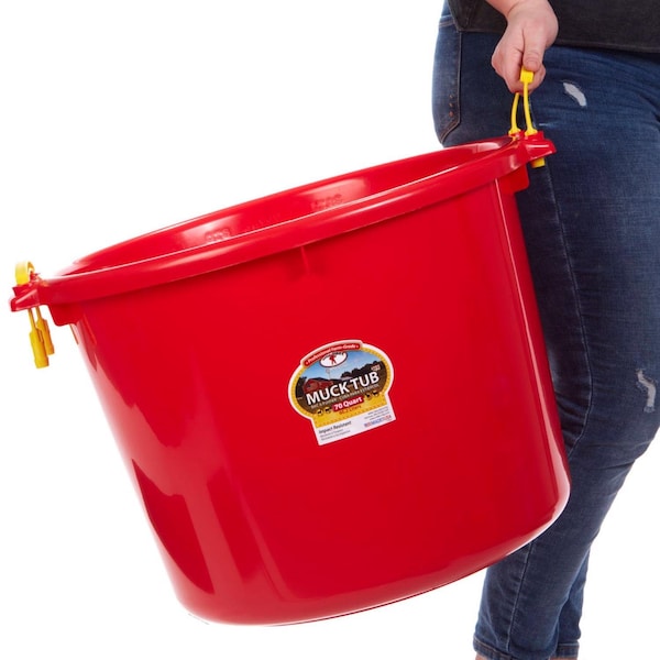 Miller Mfg Little Giant 70 qt Plastic Bucket For Livestock - P-SB70-RED