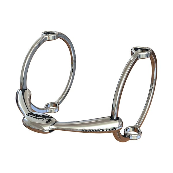 Winning Tongue Plate Polo Gag Bit with Normal Plate & 100mm Rings 5" - 3722-5