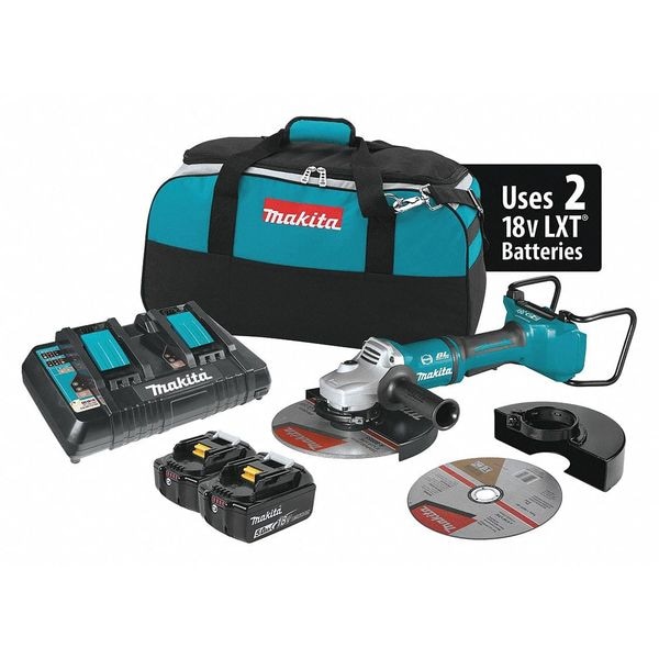Makita Angle Grinder Kit, 36V DC, 9 in Wheel Dia. - XAG13PT1