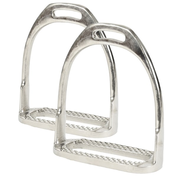 Jacks Imports Nickel Plated Hunting Stirrup Irons 4" - 10517-4