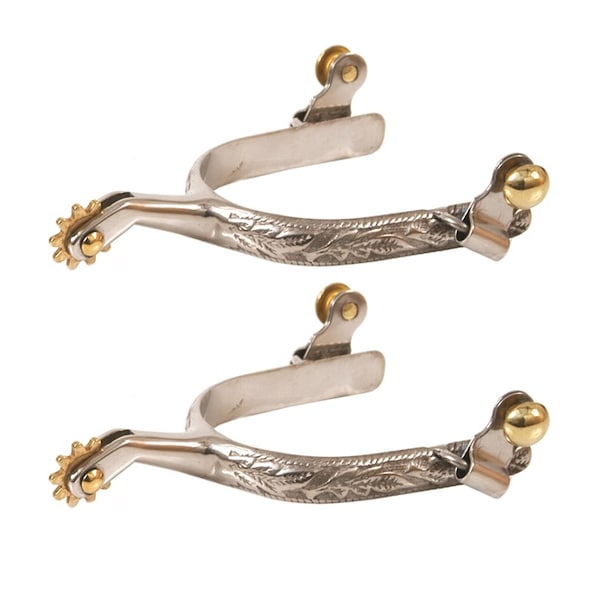 Jacks Imports Stainless Steel Spurs with Leaf Design LADYS UNV - 10466-LAD