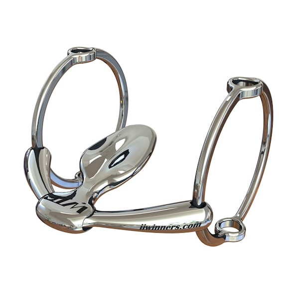Winning Tongue Plate Polo Gag Bit with Extended Plate & 67mm Rings 5" - 3385-5
