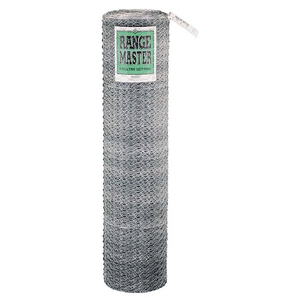 Rangemaster Rangemaster 5936 Poultry Net, 1 in Mesh, 50 ft L, 36 in W, 20 ga, Galvanized Steel - 6419