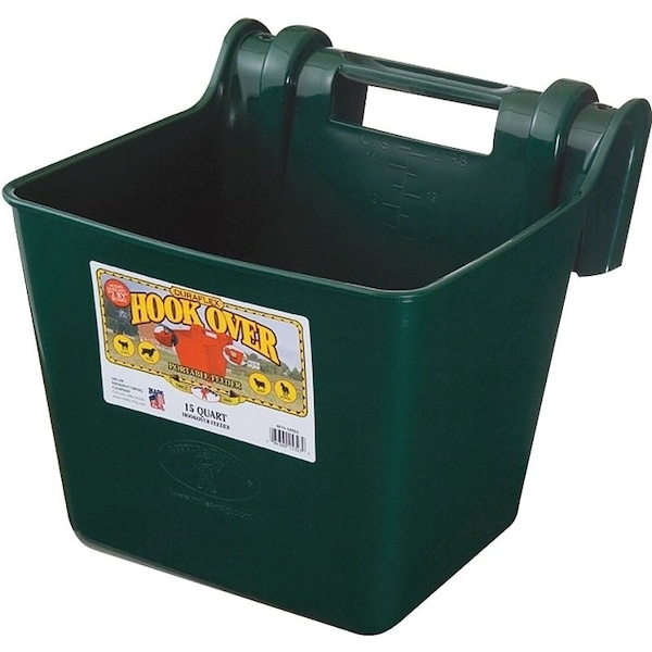 Little Giant Hook Over Feeder, 15 qt Volume, Polyethylene, Green - HF15GREEN