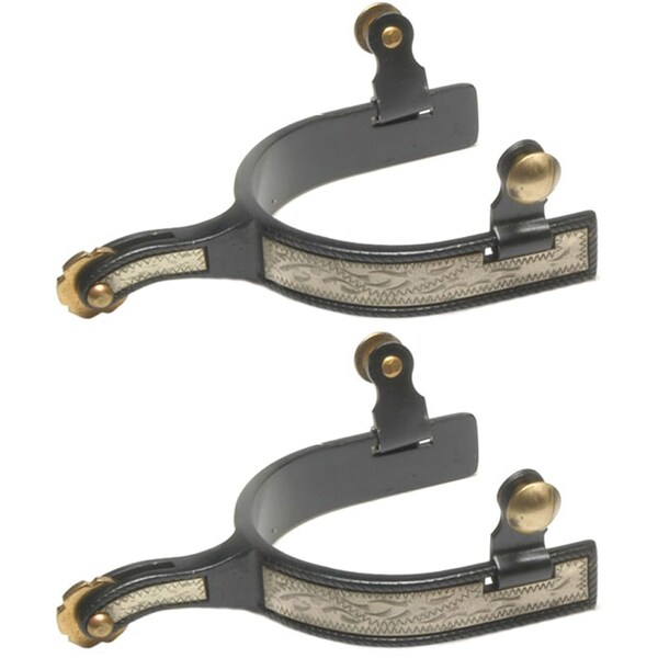 Jacks Imports Black Steel Roping Spurs - 11106