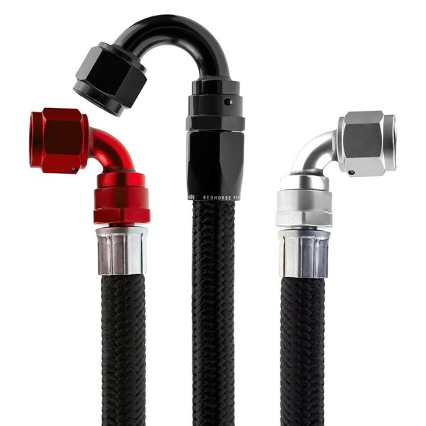Red Horse Performance 10 ft. 10AN Eseries Black 235 E85 Compatible Stainless Core Hose - RHP235-10-10