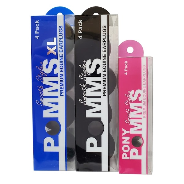 Equine Healthcare International POMMS Smooth Style Equine Ear Plugs BLACK XLARGE - 4356-BK-XL