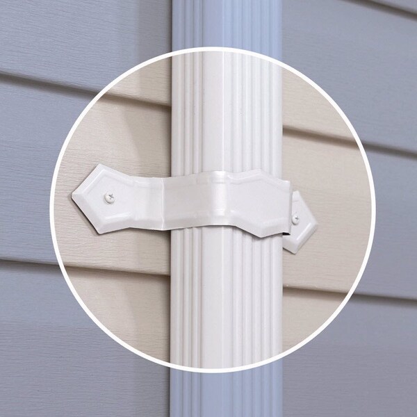 Amerimax Home Products Amerimax 0.25 in. H X 2 in. W X 13.5 in. L White Aluminum K Downspout Strap - 2702950