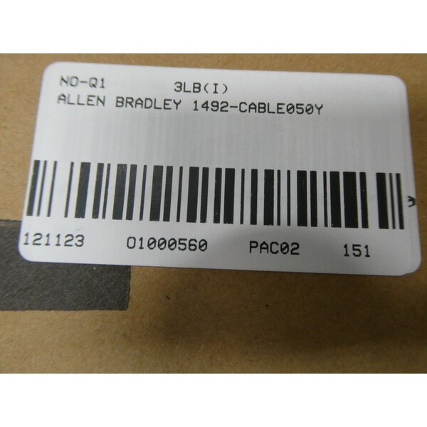 Allen Bradley PRE-WIRED CABLE SER C PLC AND DCS PARTS AND ACCESSORY - 1492-CABLE050Y